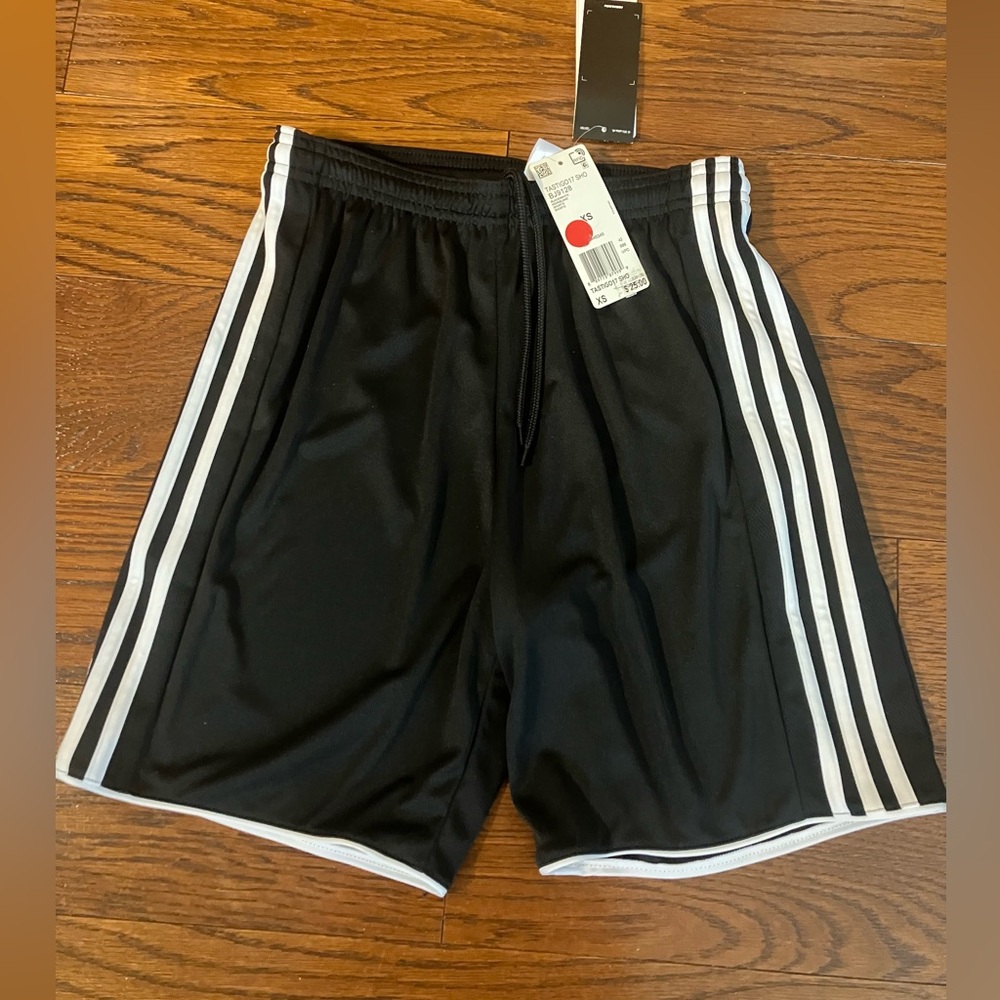 Adidas Black Athletic Shorts with Signature Stripes